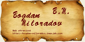 Bogdan Miloradov vizit kartica